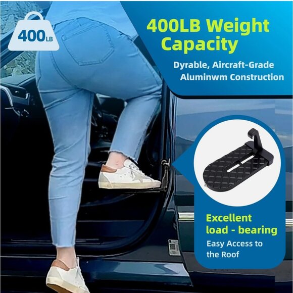 Folding Aluminum Car Step 400lbs Capacity Universal Fit for Cars & SUVs - Picture 4 of 10